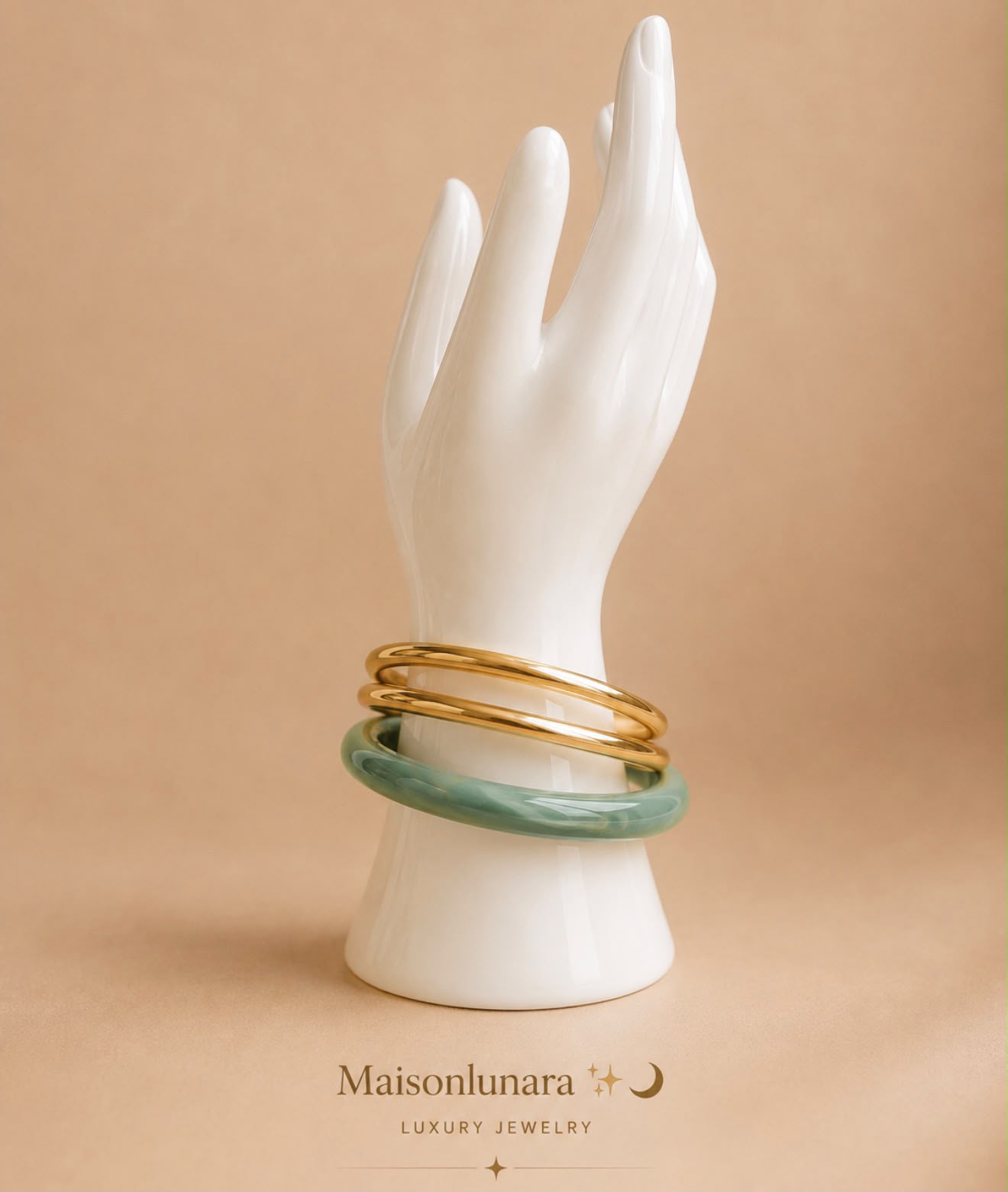 Sauge Jade Bangle Stack