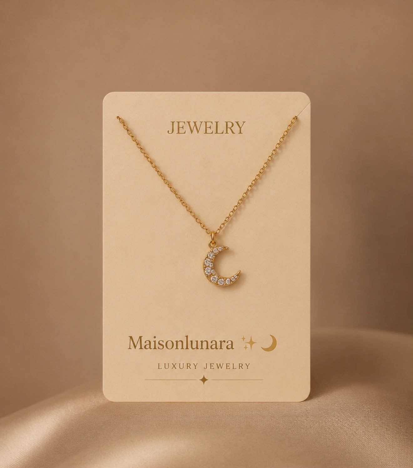 Luna Pavé Crescent Necklace