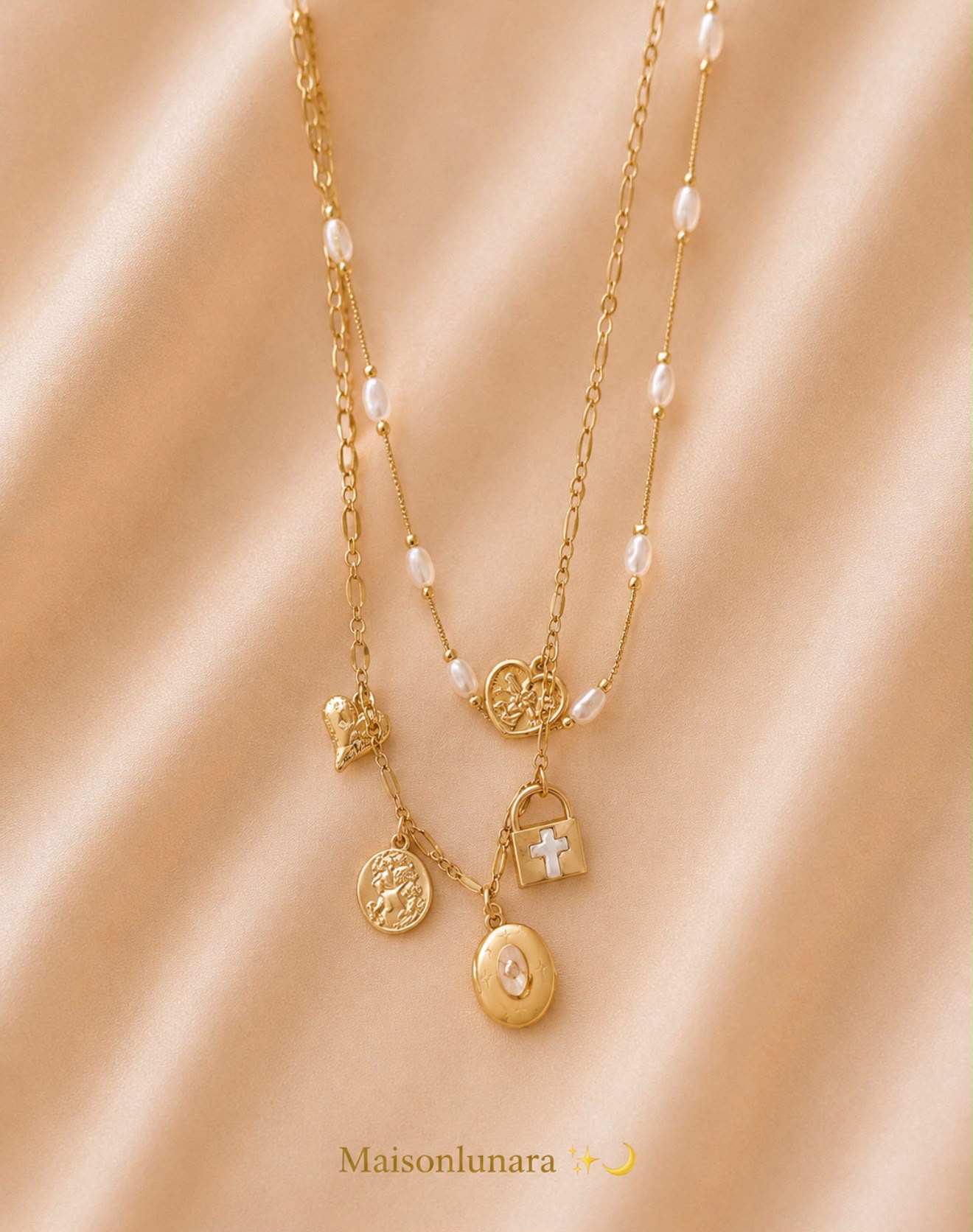 Reliquaire Layered Charm Necklace