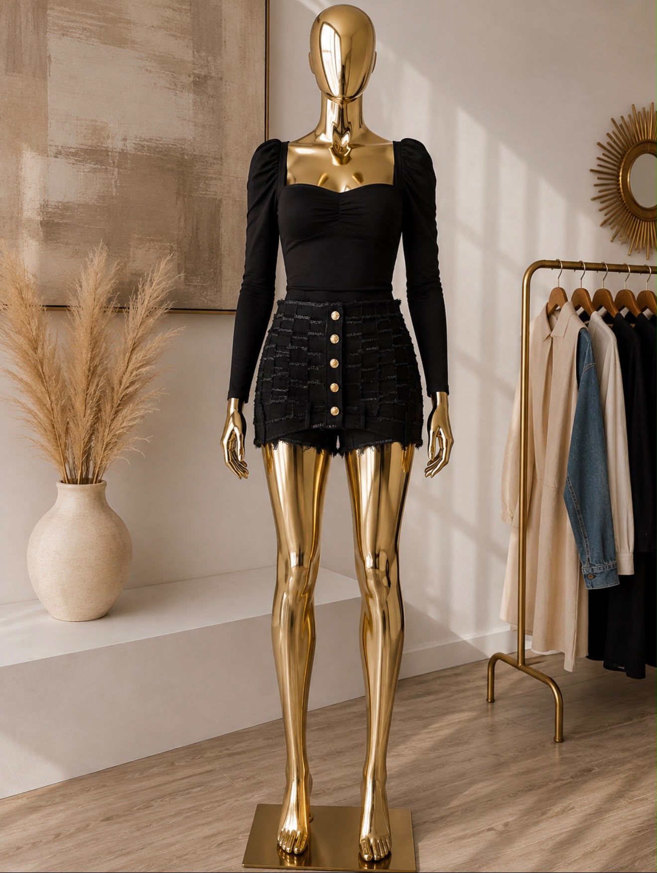 Noir Ruched Tweed Set