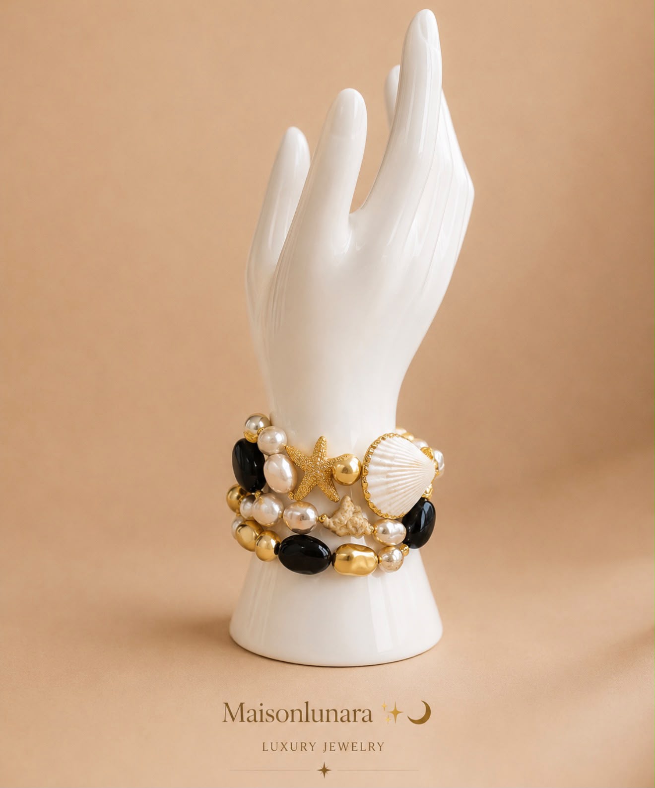 Riviera Shell Charm Bracelet Stack