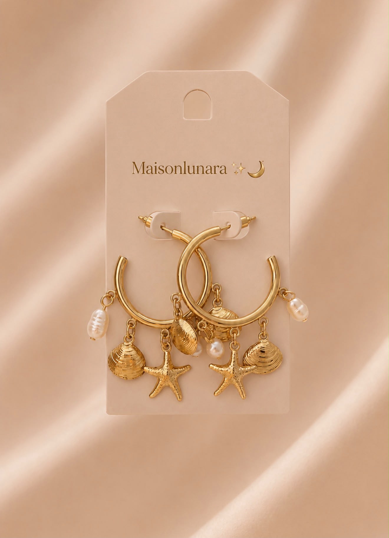 Coquillage Shell Hoops — view 2