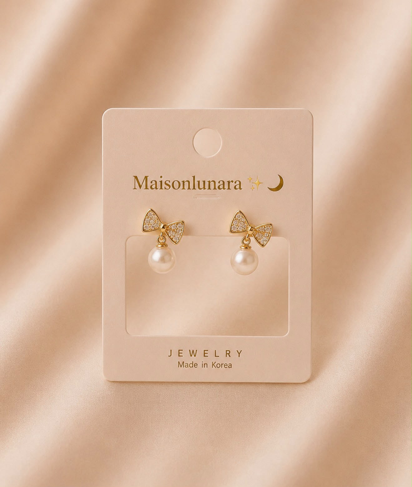 Nœud Pearl Bow Earrings